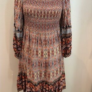 Bohemian Multicolor Smocked Dress